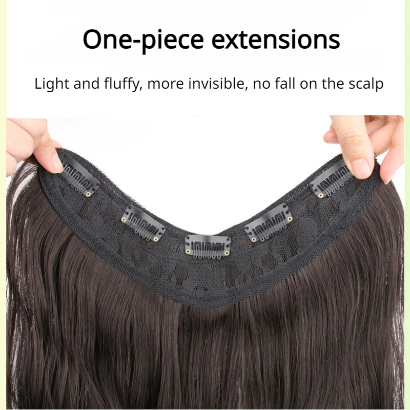 Mode Pluizig 50Cm/20Inch Krullend In Golvend Volume Toevoegen Één Stuk Vijf Clips Op Hair Extensions Op Pruiken Voor Vrouwen Dagelijks Feestgebruik