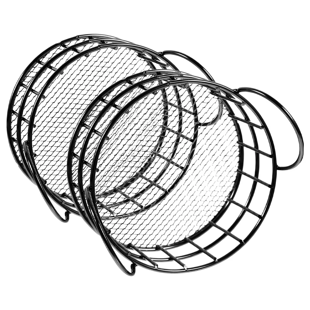 2 Pcs Desk Storage Box Living Room Basket Small Metal Mini Finishing Home Decorative Iron Wrought Wire Organizer