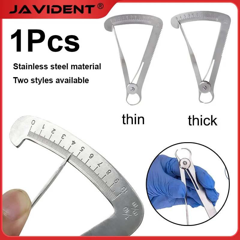 1Pcs Dental Measuring Ruler Stainless Steel Implant Volume Vernier Caliper Wax Height Precision Triangular Gauge Metal Ruler