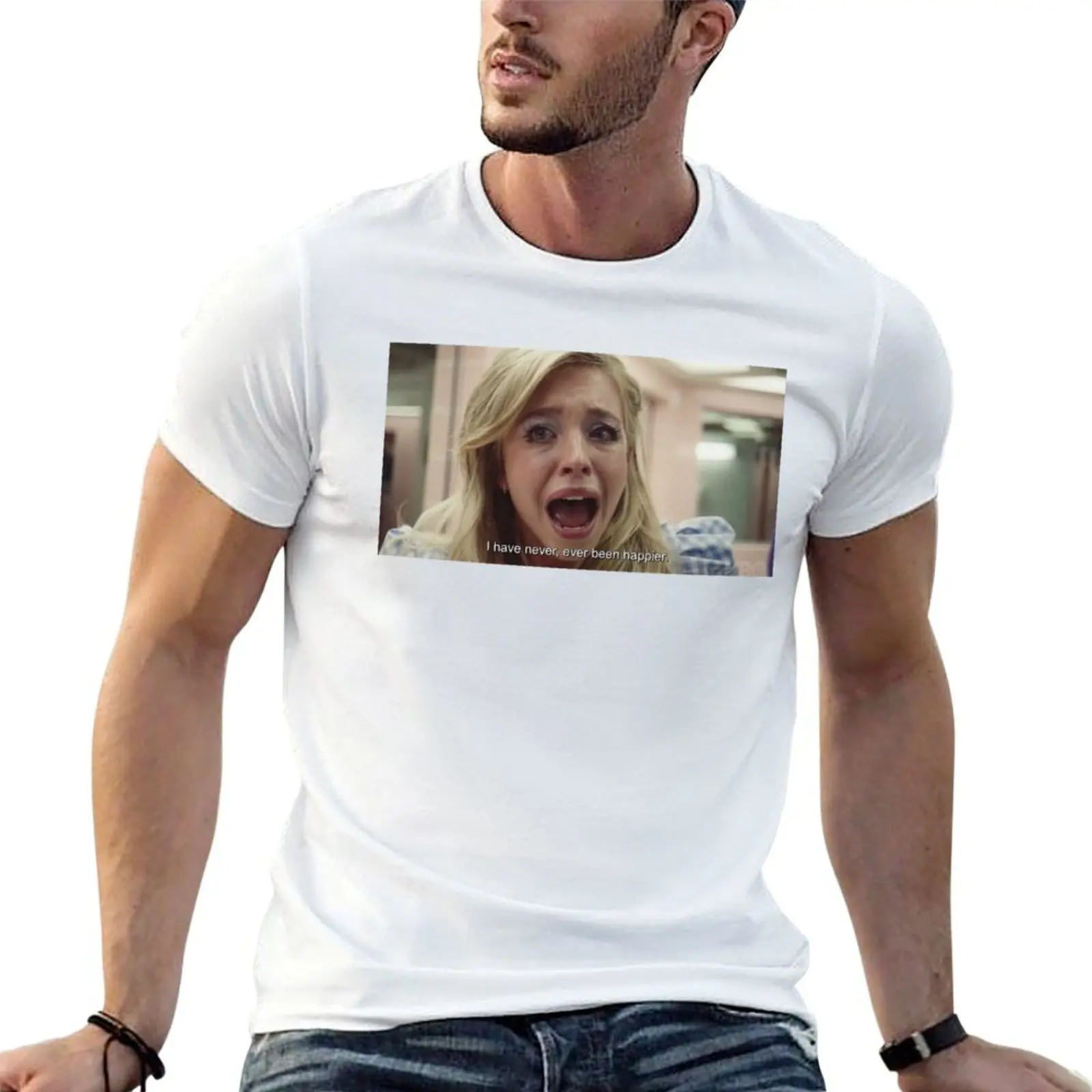 Je ne suis jamais aussi heureux que je ne suis aujourd'hui, cassie howard euphoria T-Shirt t-shirt personnalisé pour homme T-Shirt