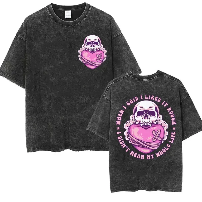 Funny Skeleton Muscle Mommy Gym Lover Tee Shirt Men Women Women Fashion Casual Aesthetic T-shirt Male Harajuku Vintage Washed T