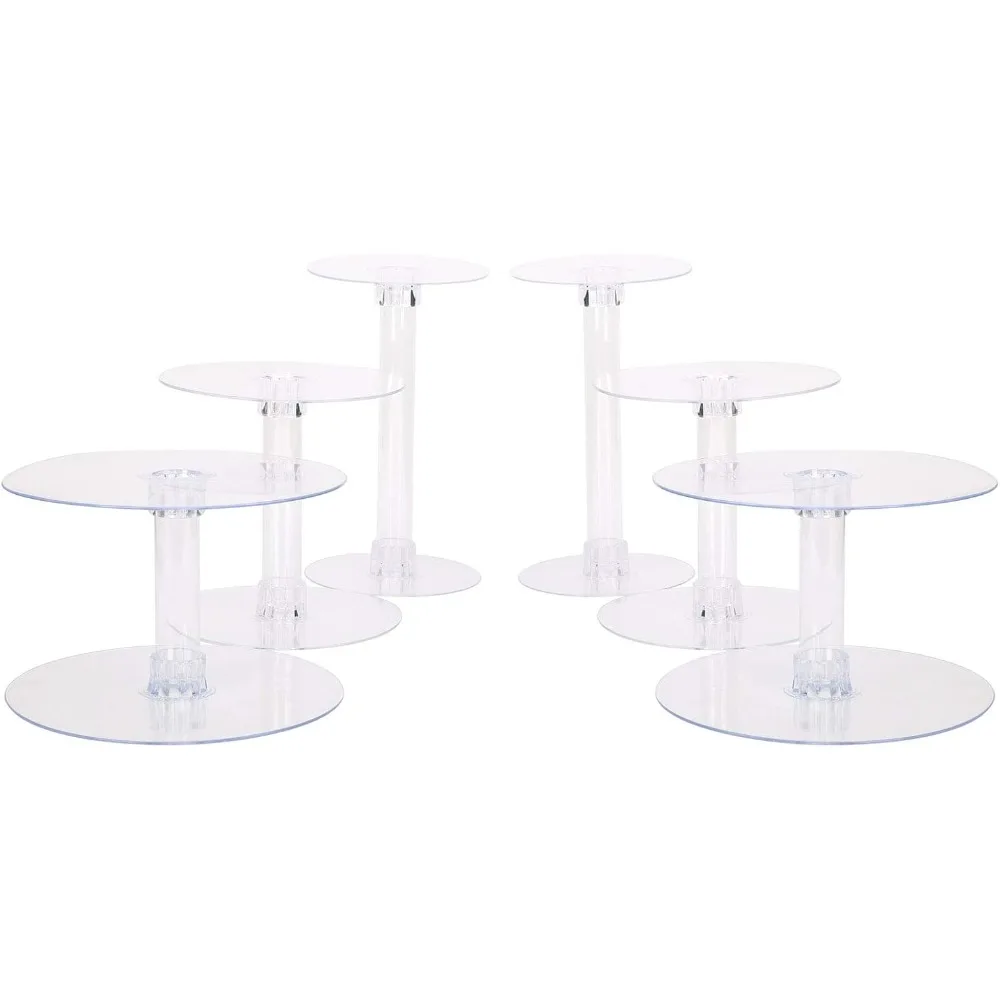 

7 Tiers Clear Round Crystal Acrylic Cupcake Stand - Tiered Dessert Food Display Serving Tower Birthday Party Wedding