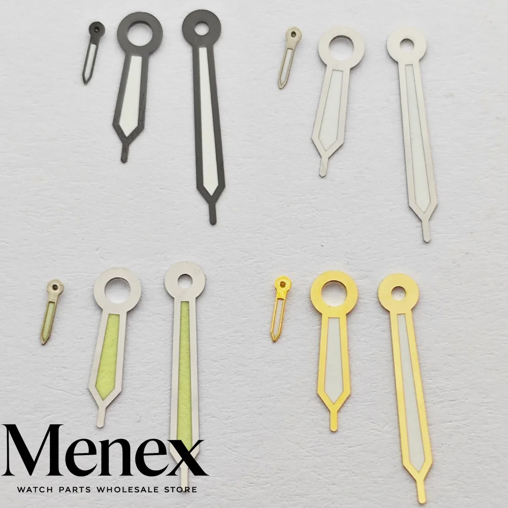 Menex Green Luminous Watch Hands for ETA6497 6498 ST3600 ST3620 Movement Silver Gold Options Available Watch Accessory Part