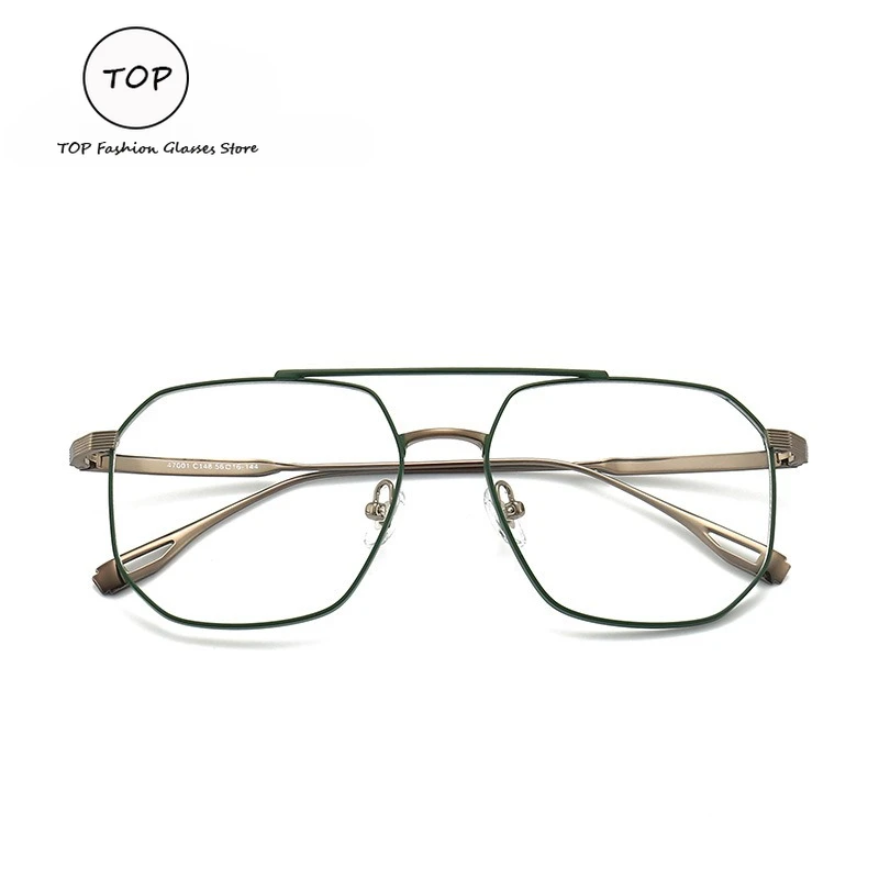 

Модная двойная оправа для мужских очков оригинального дизайна в стиле ретро, персонализированная и модная женская квадратная оправа, подходящая для близорукости