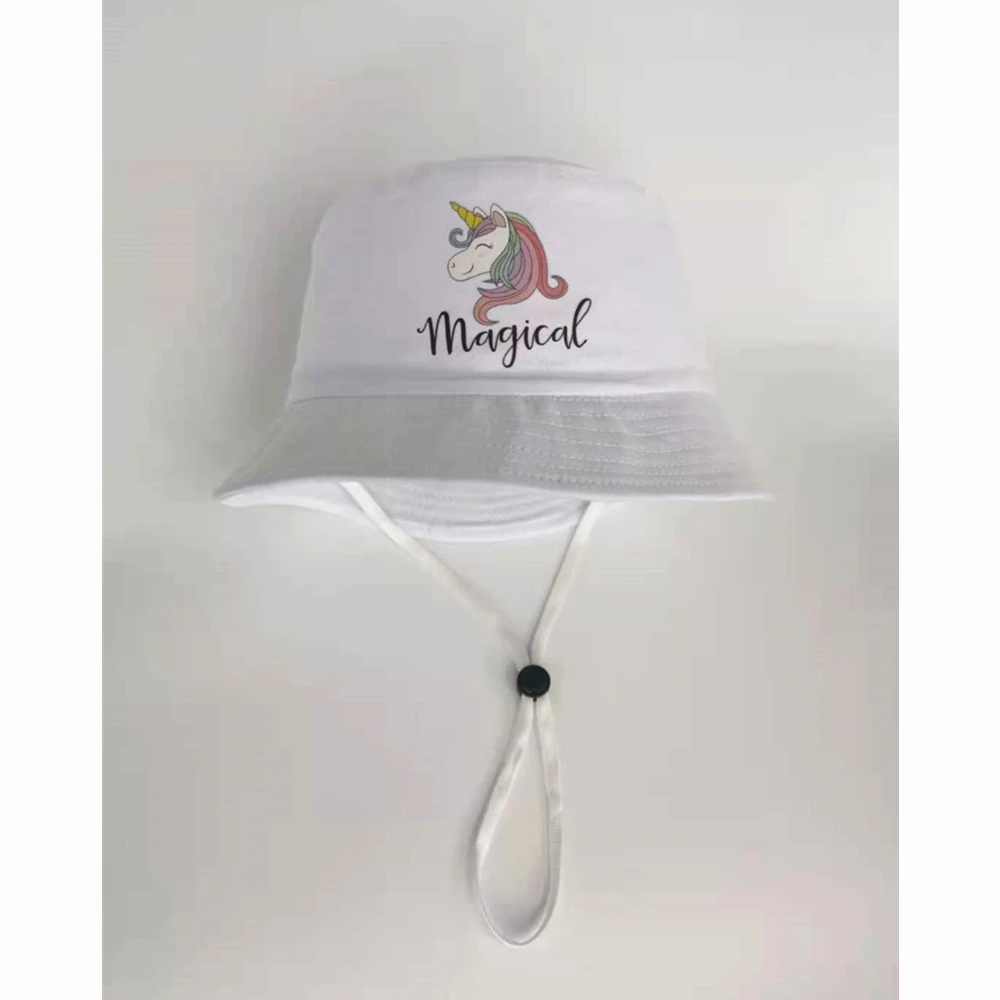 girls bucket hat unicorn hats cap accessories girls summer sun fishing hat cap for kids Windproof rope mommy and me bonnets