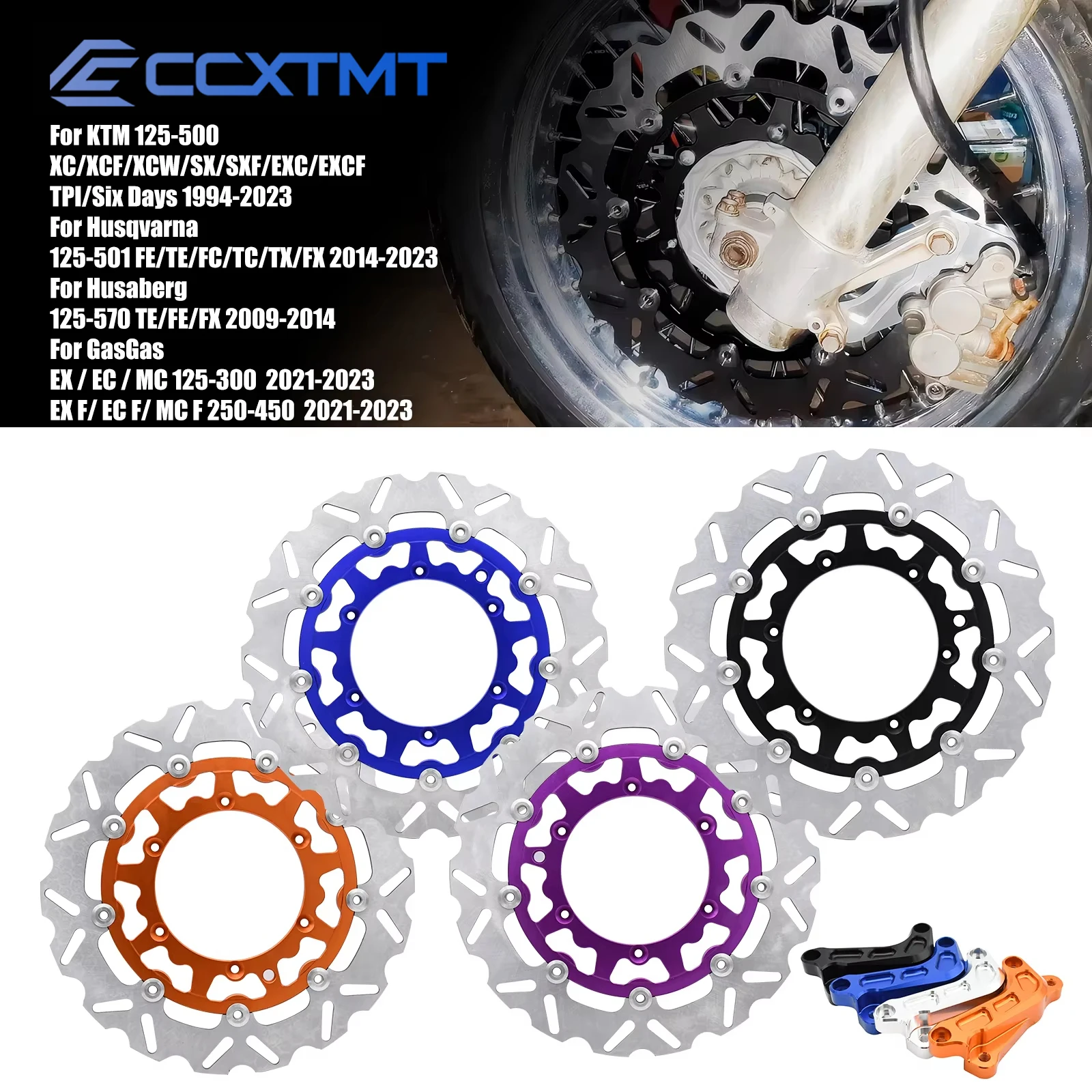Motorcycle 260MM 320MM Front Brake Discs Rotors Brake Caliper Adaptor Bracket For KTM XC SXF EXC EXCF SX XCF XCW TPI Six Days
