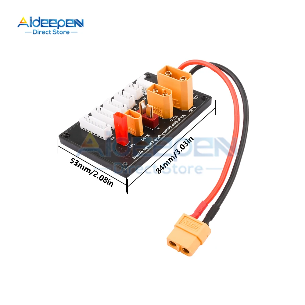 XT30 XT60 XT90 JST T Connector Lipo Battery Charger Board 2-6S Charging Board for Imax B6 B6AC IDST Q6 Lite Balance Charger