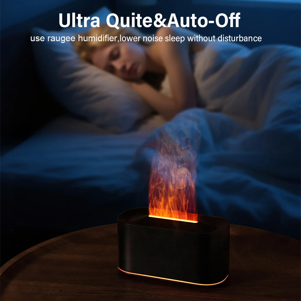 Flammen-Luftbefeuchter Aroma-Luftbefeuchter Ätherisches Öl Diffusor Mini Heim-Luftbefeuchter Feuer-Aromatherapie-Luftbefeuchter mit LED-Licht – Detail 5