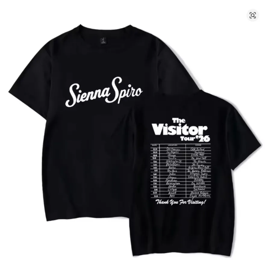 Sienna Spiro The Visitor Tour 2026 Short Sleeve T Shirt Women Men Harajuku Tops Aesthetic Graphics Tshirt Cotton Tees Streetwear