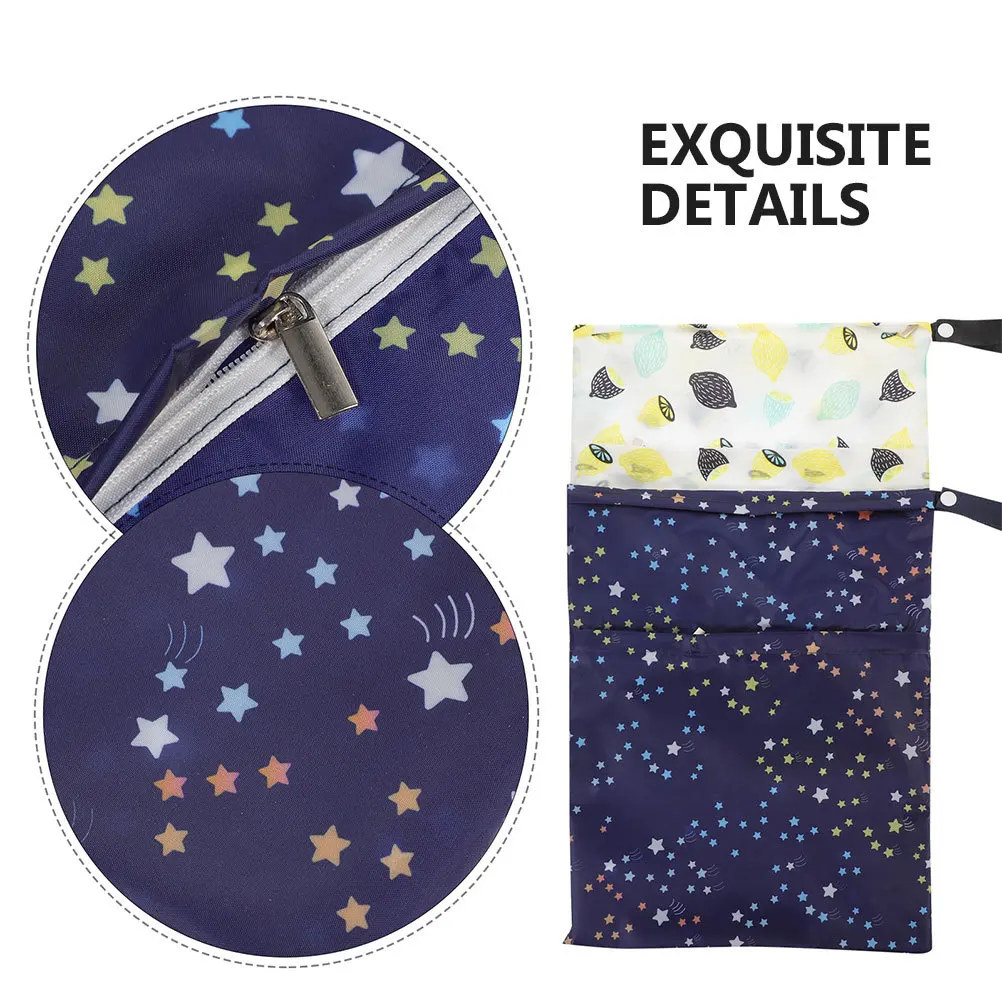 4개 세트 세탁 가능 방수 웻백 재사용 가능한 기저귀 수영복 보관 아기 해변 여행 데이케어 더러운 옷 정리