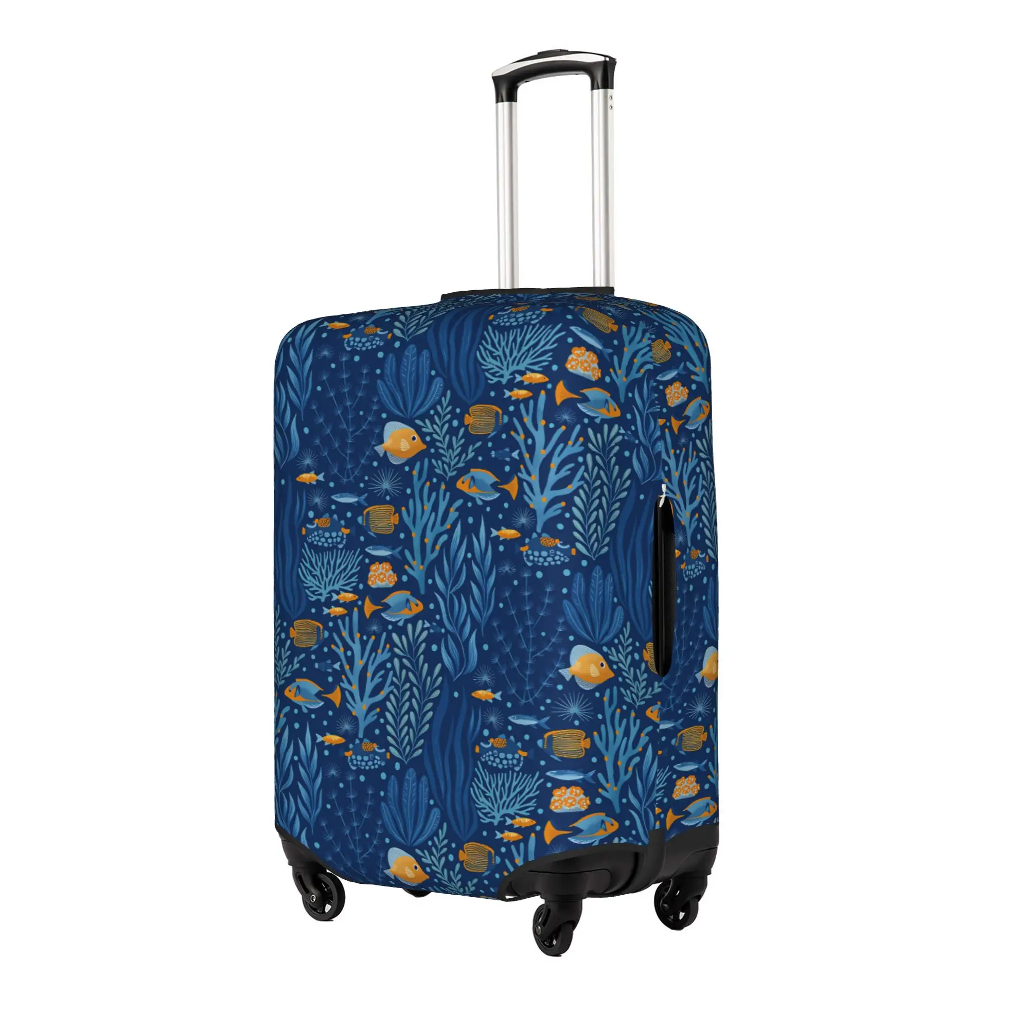 Fashion Marine Life Coral Tropical Fish Luggage Cover Protector Washable Underwater World  Travel Suitcase Covers