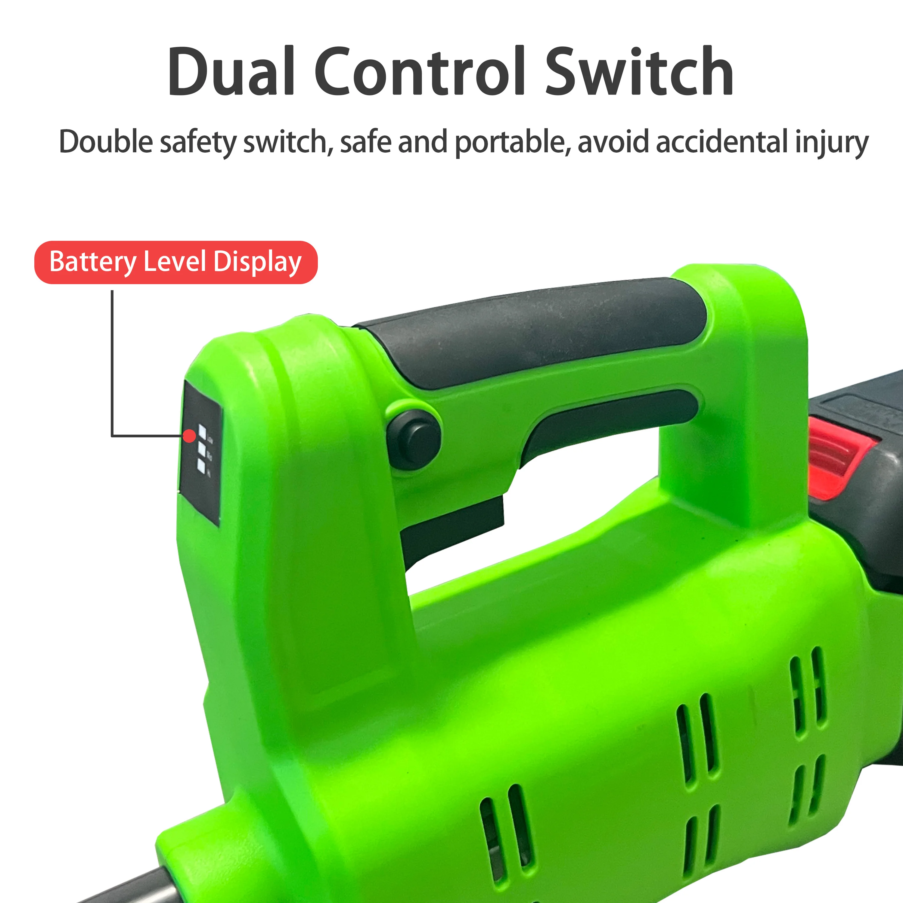 Portable Grass Trimmer Green Electric Brush Cutter Cordless Lithium Battery Powered String Trimmer