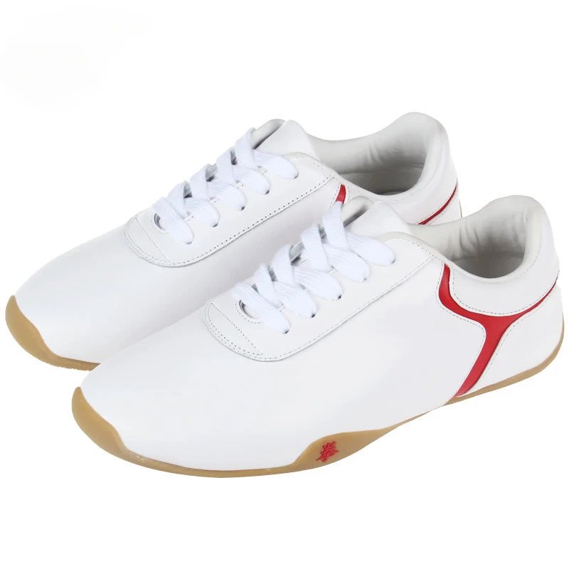 Hoge Kwaliteit Koeienhuid Tai Chi Schoenen Zacht Echt Leer Kung Fu Wushu Schoenen Martial Arts Sneaker Sport Training Footwear