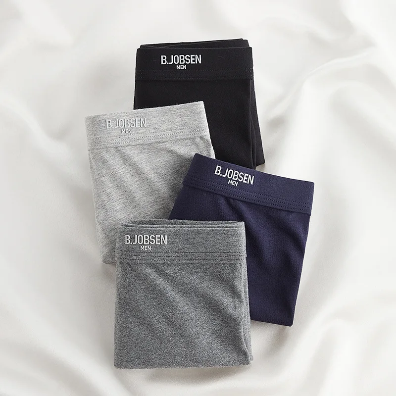 ملابس داخلية للرجال من القطن الخالص فئة أ بوكسر قطني 7A مضاد للبكتيريا للخريف والشتاء قابل للتنفس مقاس كبير منتصف الخصر أربعة