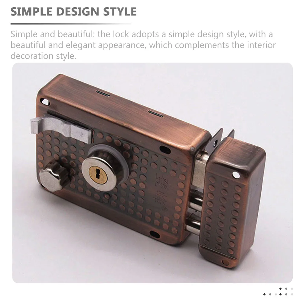 

1 Set Dead Bolt Lock For Exterior Door Vintage Style Door Knob Replacement High Security Anti-Theft Steel Indoor Apartment Lock