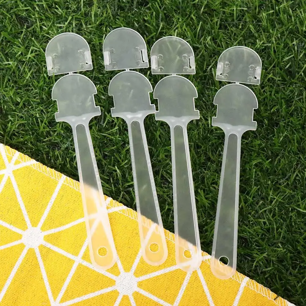 10Pcs Transparent Hand Fan Handle Portable Plastic Graffiti Fan Handle Practical Mini Kindergarten