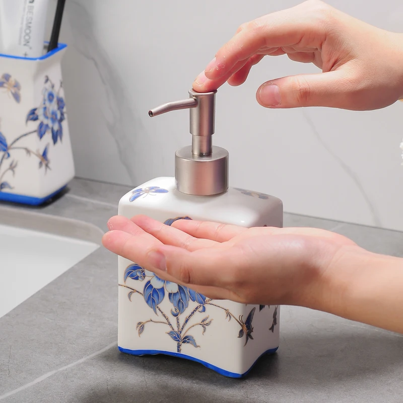 Ceramic press type lotion hotel hand sanitizer bottle home stay shampoo bath gel separate bottle bathroom accessories