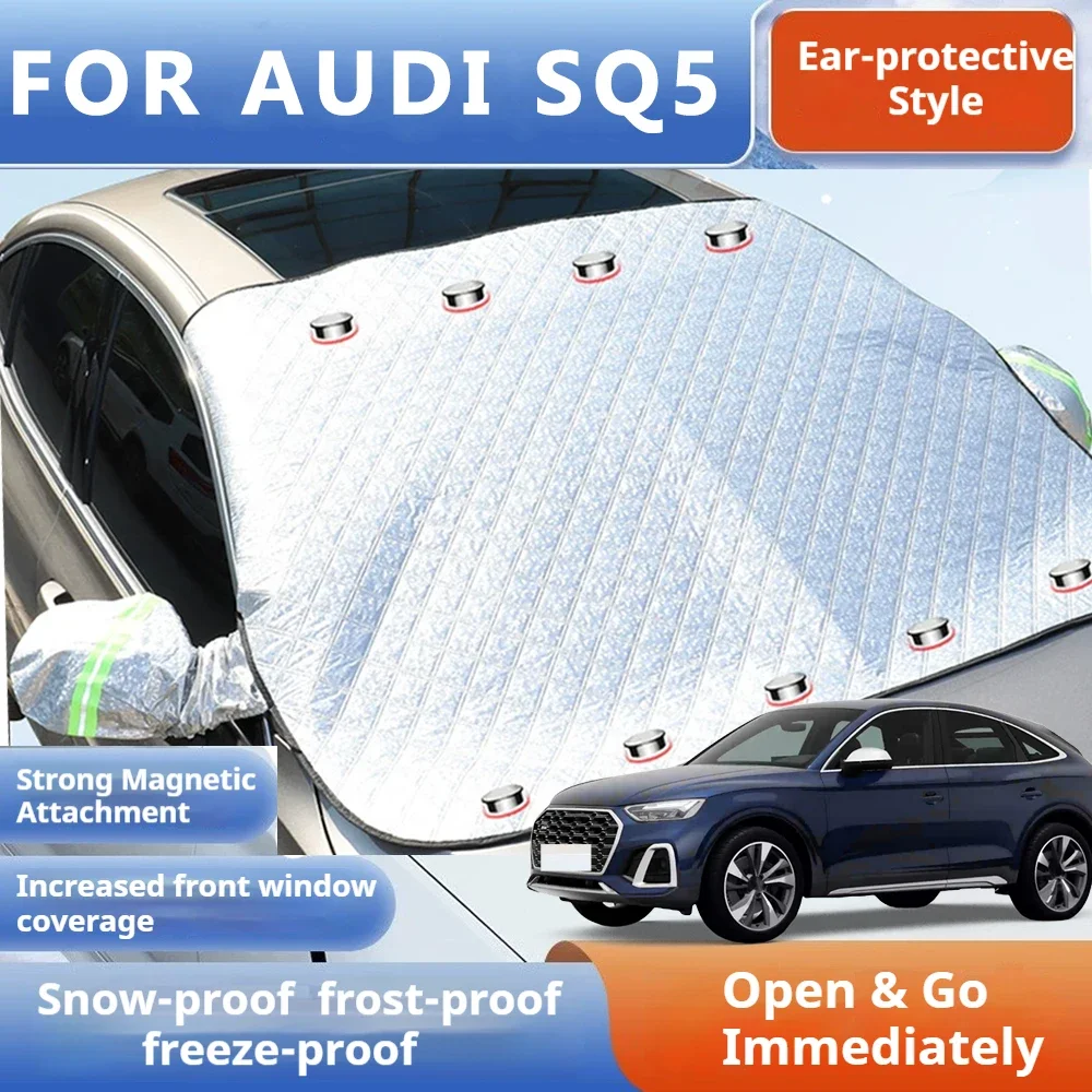 

Thickened Car Now Sunshade Windshield Cover With 5/9 Magnets UV Protection Anti Snow Sunlight For AUDI SQ5 Sportback