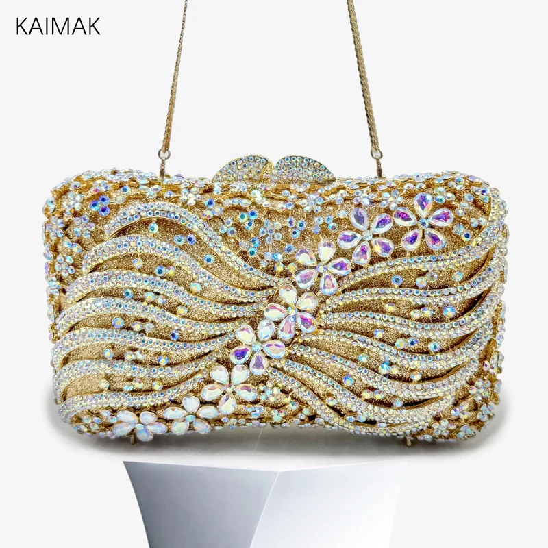 New Women Purse Evening Clutch Wedding Party Christmas Gift Small Square Bag Glass Rhinestone Evening Bag Diamond Handbag