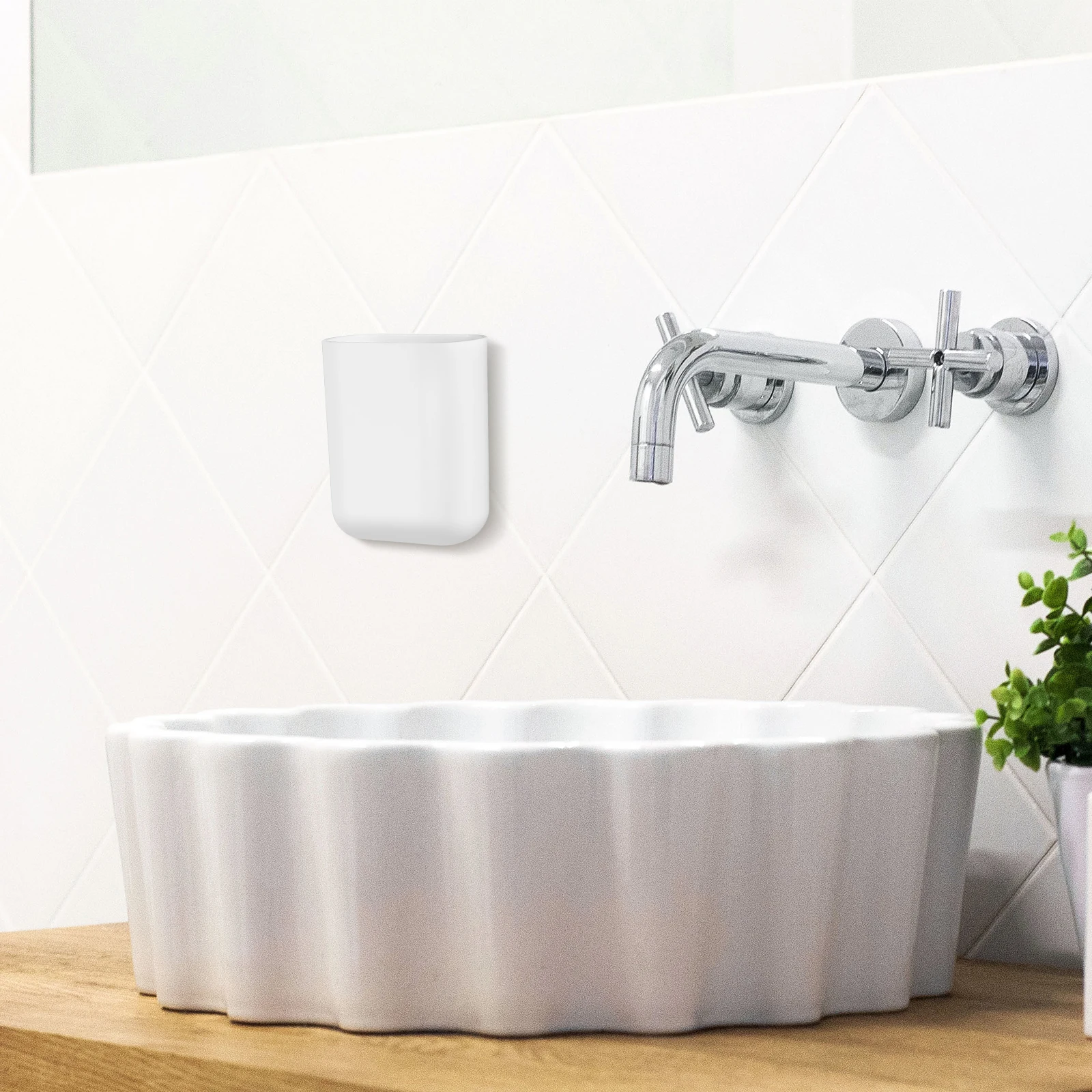 

2 Pcs Wall Mounted Storage Box Hanging Holder Bathroom Organizer Toothbrush Rack Electric Toothpaste Holder White Color Stable