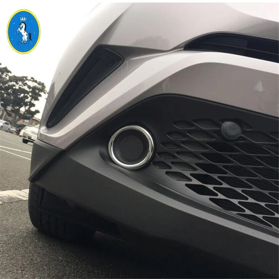 

ABS Chrome Front Fog Lights Foglight Lamps Cover Trim Bumper Protector Decoration Car Styling For Toyota C-HR CHR 2016 - 2019