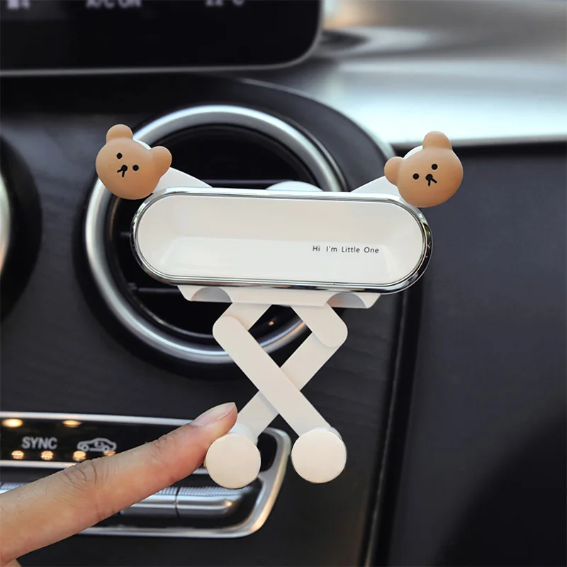 Niedlicher Erdbeer-Schwerkraft-Autotelefonhalter Universeller Starker Lüftungsclip-Halter Verstellbarer Handy-Ständer für freihändiges Arbeiten – Detail 4
