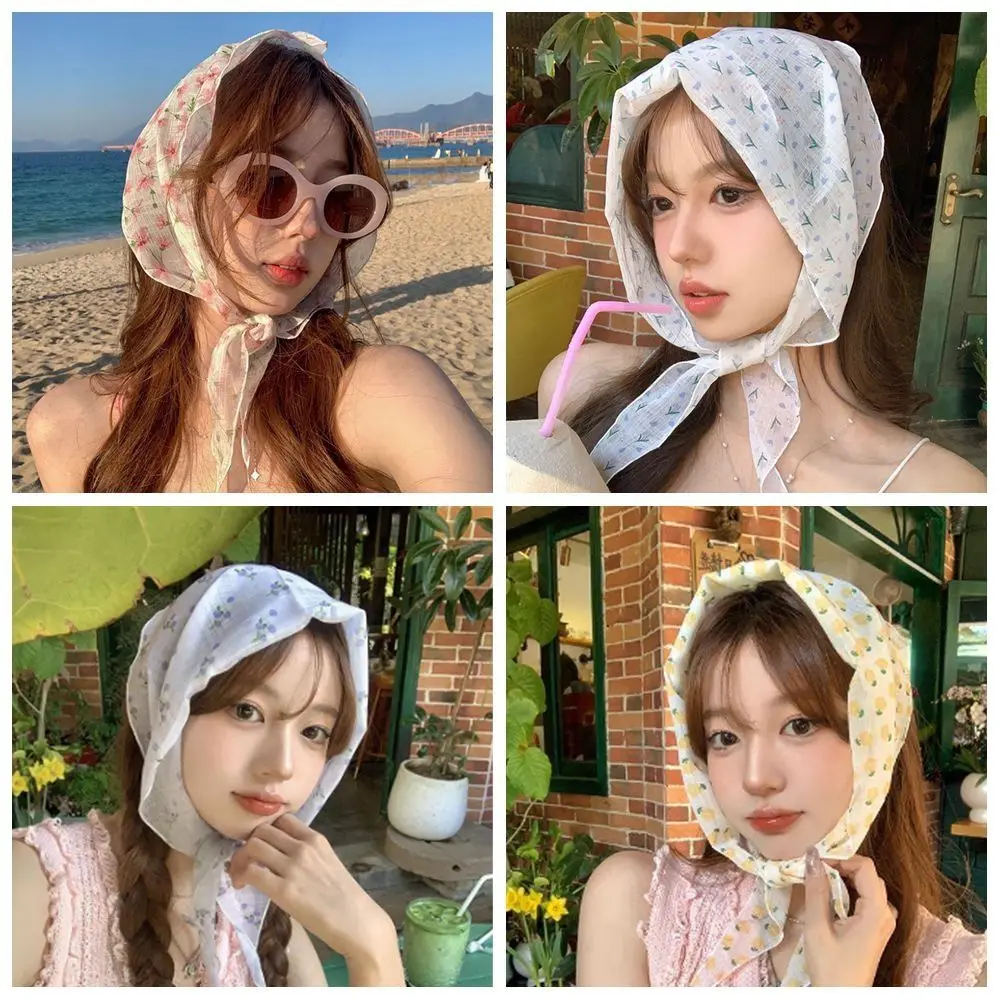 Light Weight Floral Hair Bandanas Hair Accessories Breathable Floral Turban HeadWrap Comfortable to Wear Summer Spring