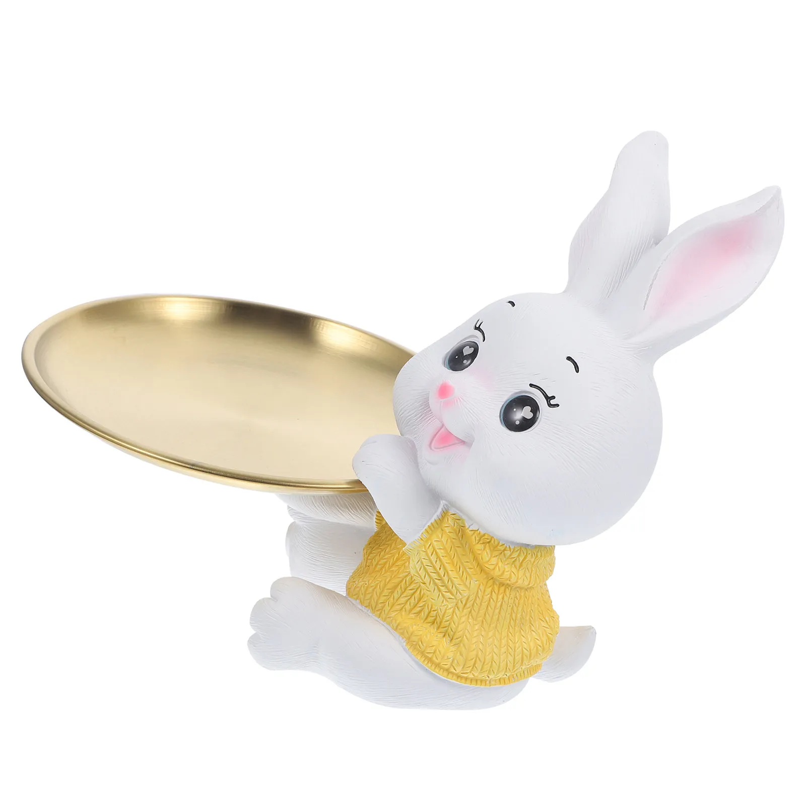 Bunny Shape Resin Jewelry Storage Tray Decorative Home Organizing Dish for Rings Earrings Necklaces Sundries on Dresser