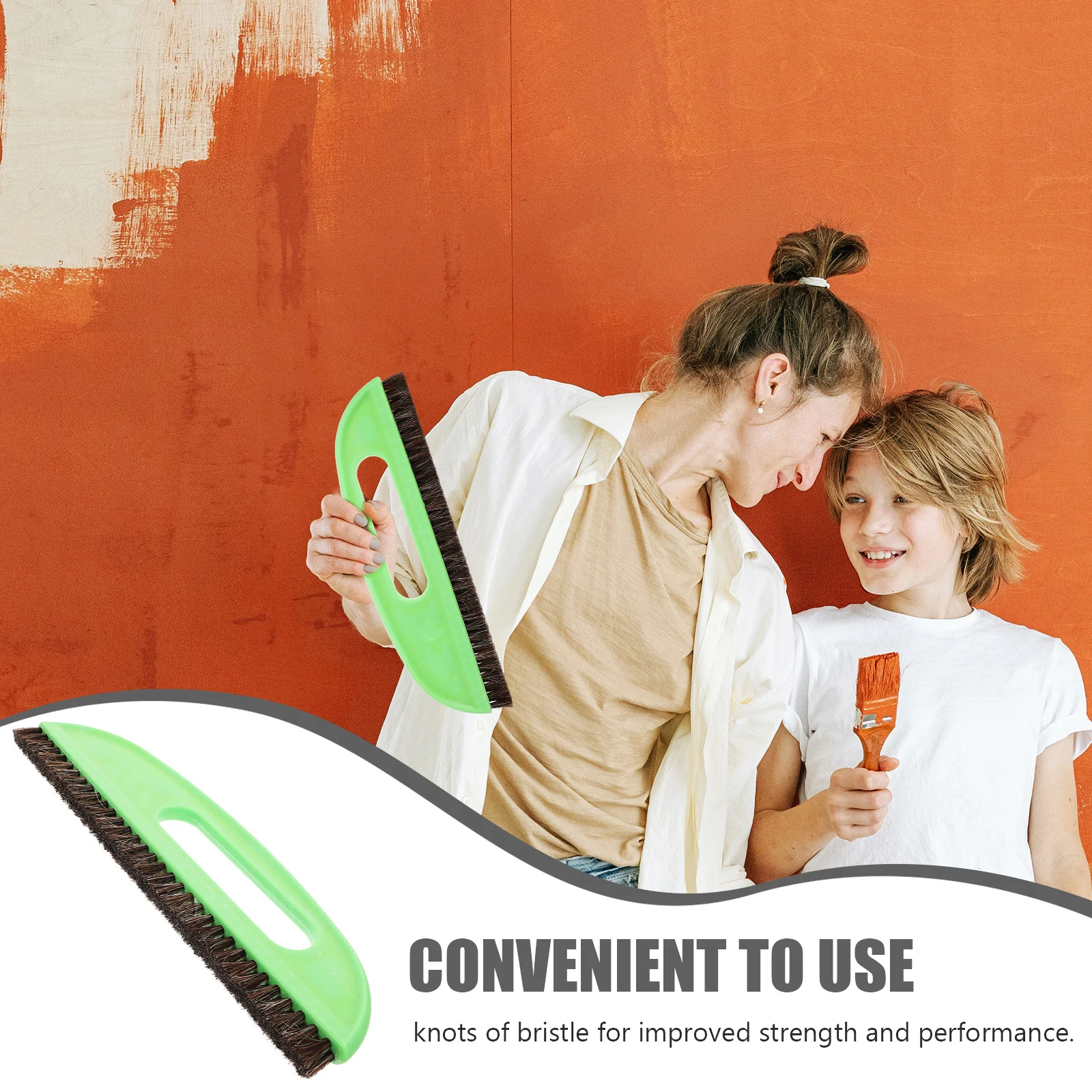 Wallpaper Hanging Brush Green Heavy Duty Horse Hair Bristle Construction Tool for Seamless Application Ergonomic Handle