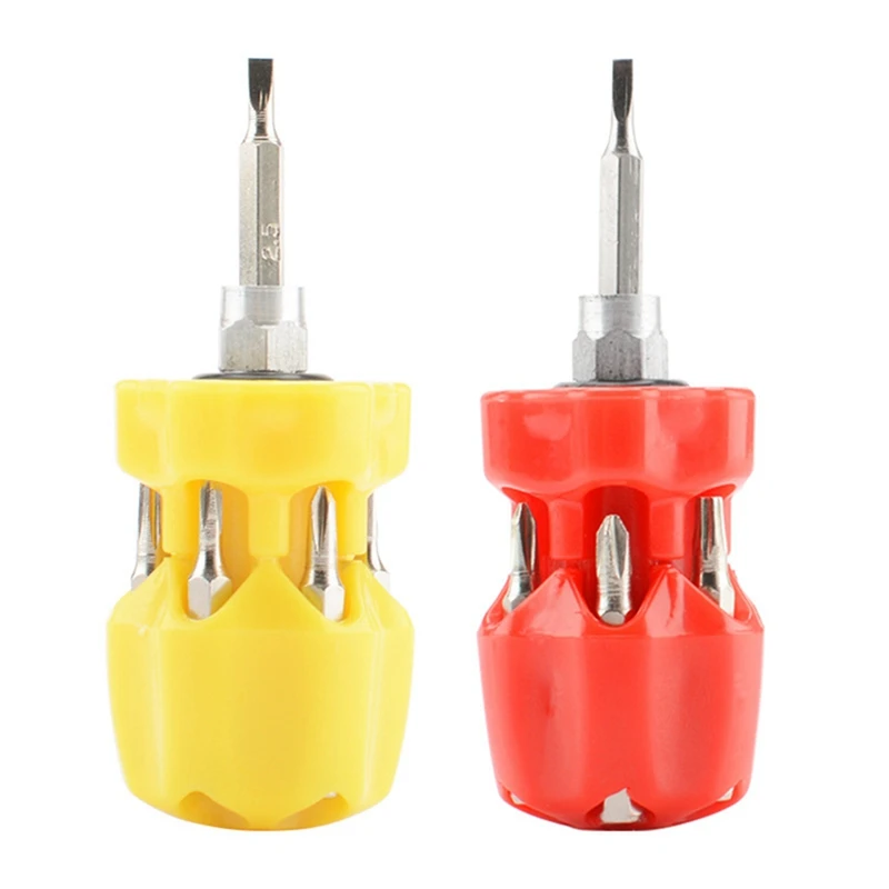 2Pcs 6-In-1 Multifunctional Screwdriver Set Hand Tools Screwdriver T-Head Multi-Specification Screwdriver Durable