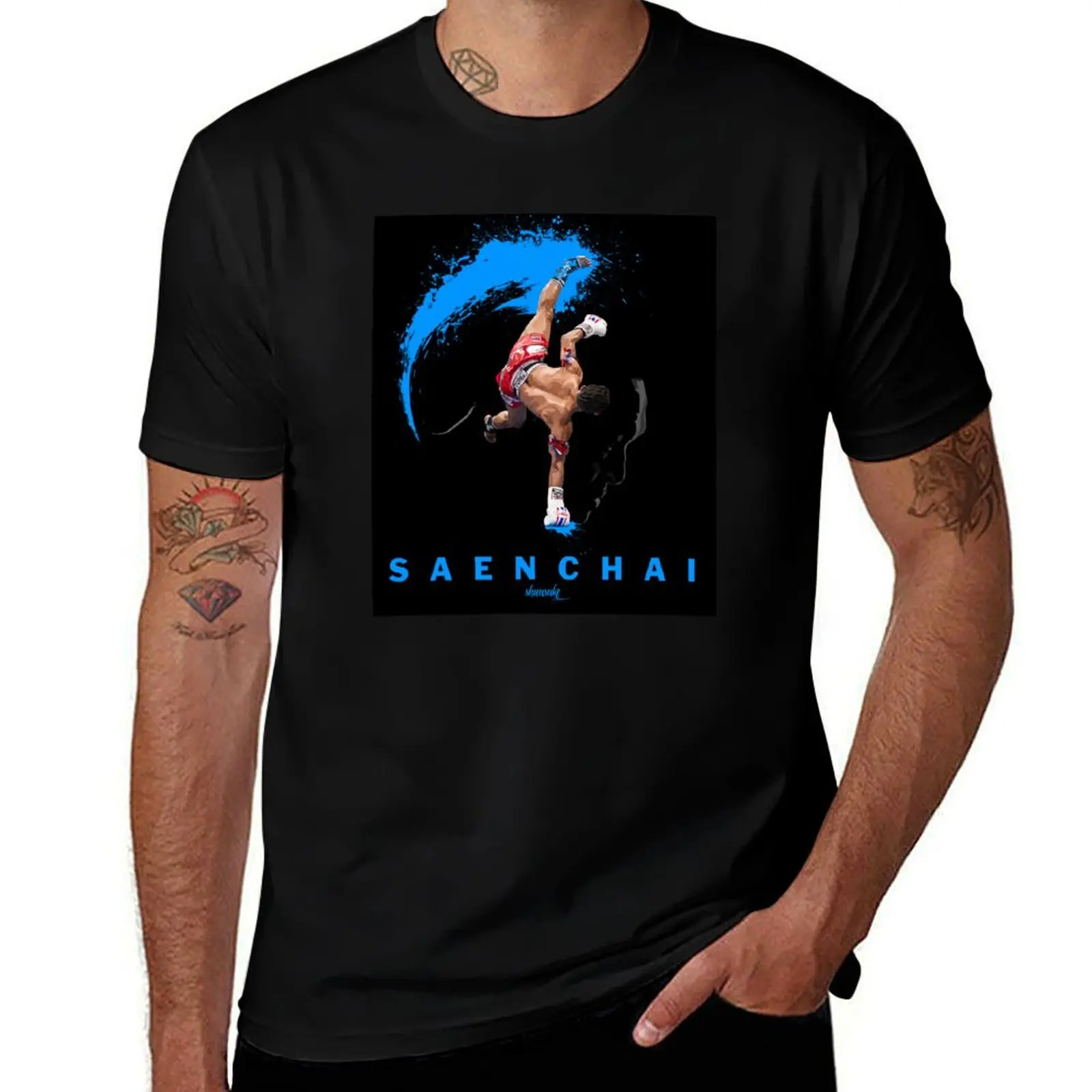 

Saenchai BLUE Artwork by ShunsukeVisuals T-Shirt t shirts for man slim fit man t shirts graphic T-Shirt