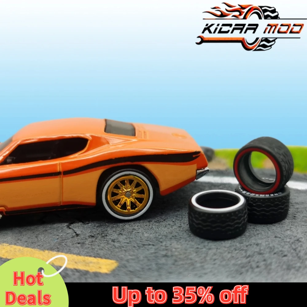 1/64 Rubber Tires For Wheels on Hot Wheels Detail-up Replacement Parts for Hotwheels Model Car Toys 11mm/13mm (2 Sets)