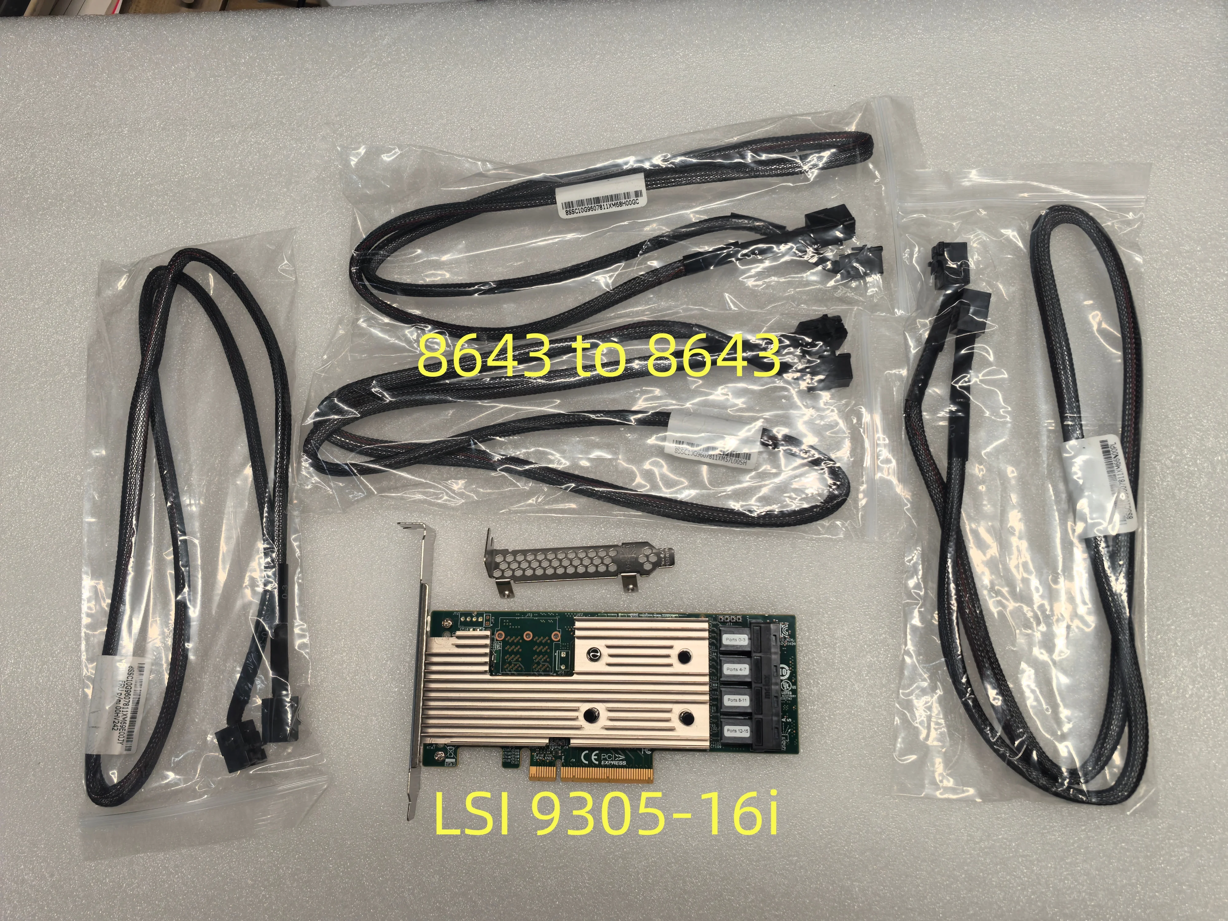 9305-16i PCI-Express 3.0 x8 SAS Host Bus Adapter+4PCS 8643-4SATA