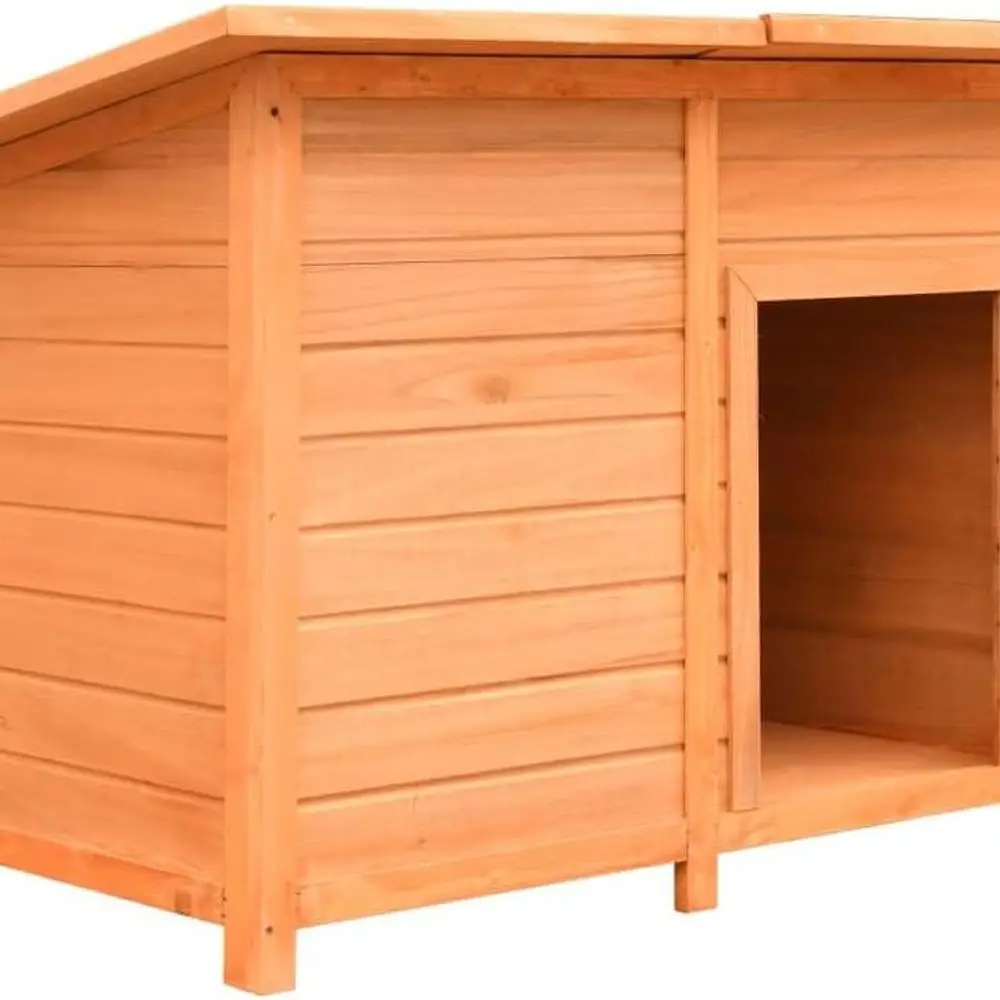 

Weatherproof Roof Dog House, Wooden Kennels for Indoor & Outdoor, Puppy Cottage in Pine & Fir Wood