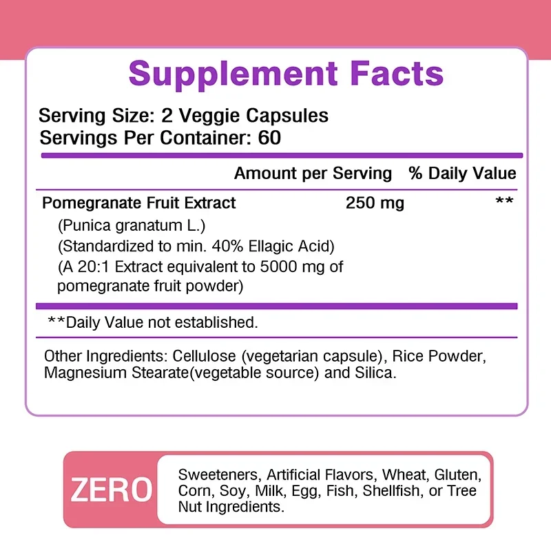Pomegranate - Supports Heart Health and Joint Support, Normal Blood Pressure Levels, Boosts Immunity, Antioxidant