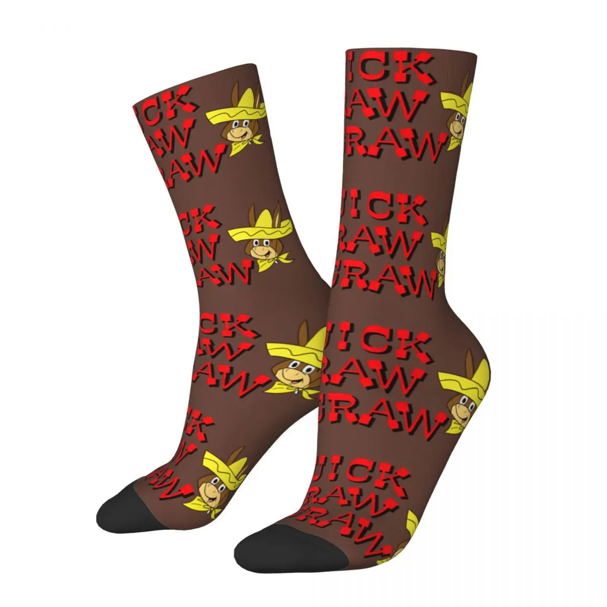 Hip Hop Retro Cool And Crazy Men's compression Socks Unisex Q-Quick Draw McGraw Show Street Style Pattern Printed Funny Novelty