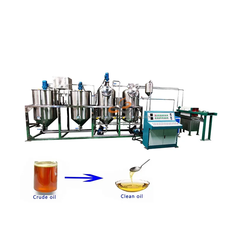 2TPD Wholesale Price Edible Oil Refining Machine for Corn Germ peanuts Soyabeans Sunflower Seeds Oil