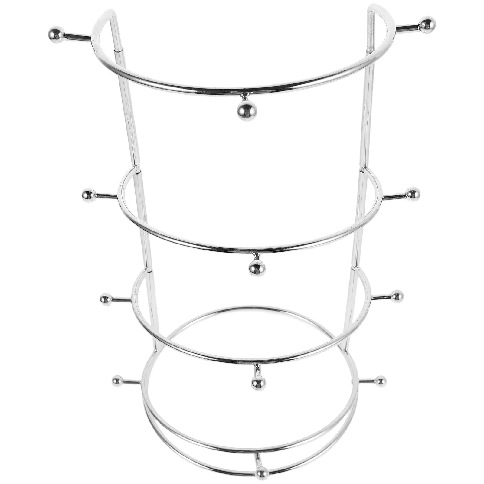 

Four-Tier Headband Display Stand Metal Hair Hoop Rack Multi-Layer Organizer Bridal Tiara Holder Hat Storage Tower for Retail