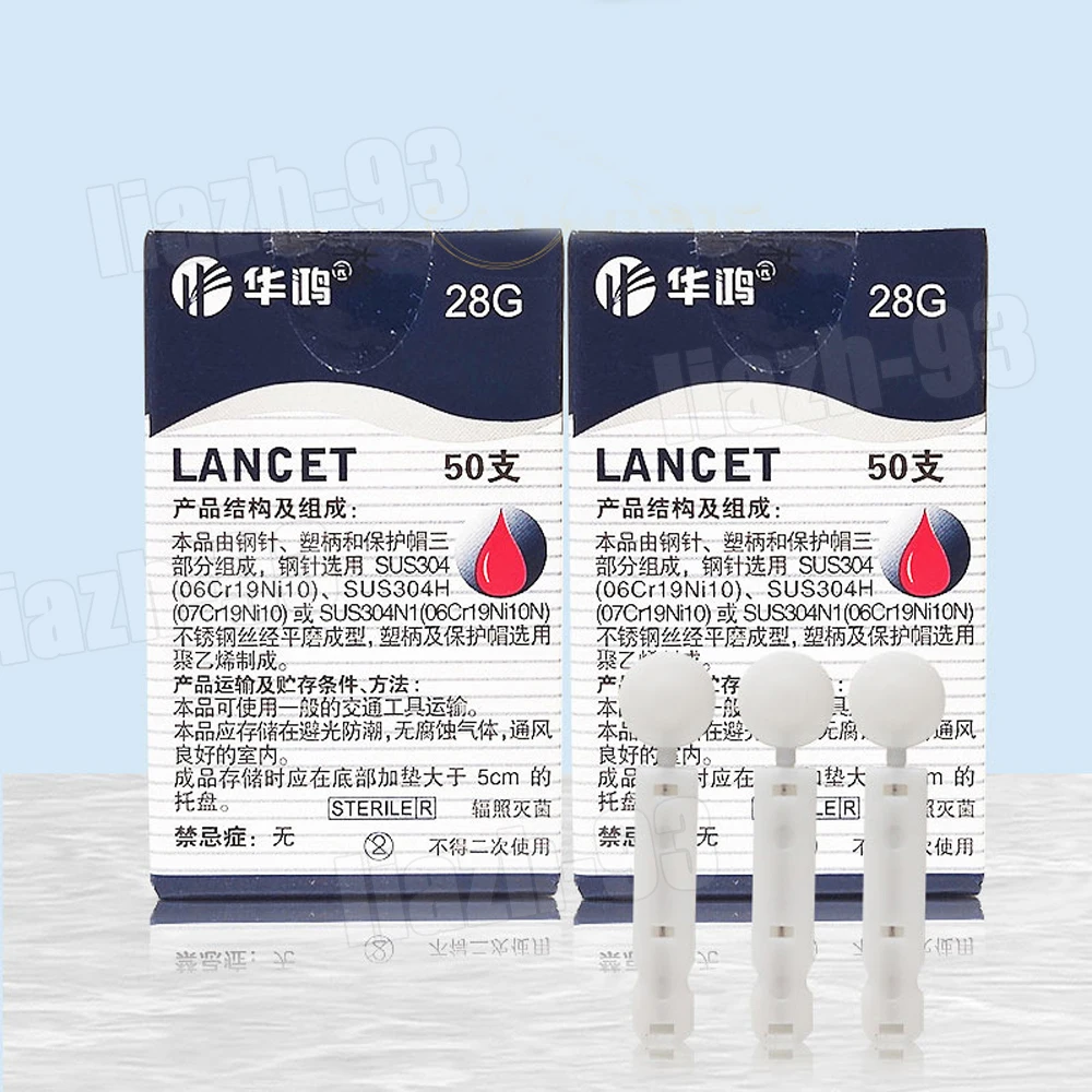 50-1000PCS Sterile Lancets Kit for 28G Pen Glucose Meter Disposable Needles Measuring Blood Sugar Level Medical Diabetes