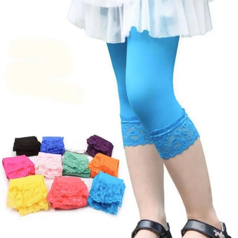 5pcs/Lot NEW Trendy Kid Girl Tight Lace Dance Pantyhose Velvet Stretch Slim Leggings5-9Y