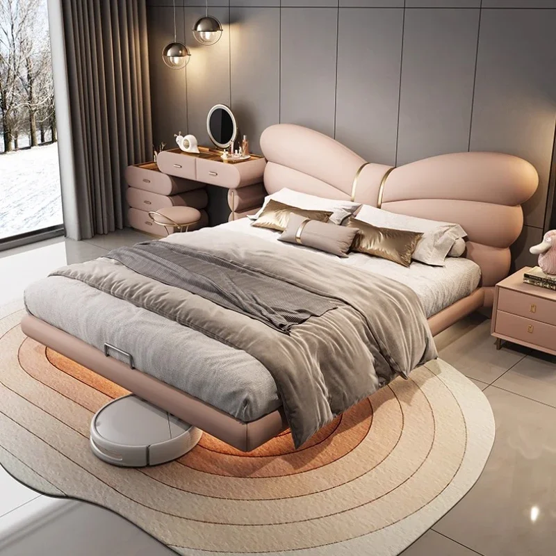 أثاث غرفة نوم إطار سرير بحجم كوين 180 × 200 سم سرير الأميرة مضاء بحجم كينغ سرير مزدوج قواعد السرير الأمامي المنزلي وإطارات السرير #2