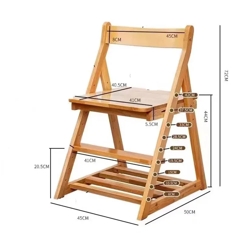 Cadeiras de Designer de Altura Ajustável para Crianças, Banquinho Infantil, Mobiliário Escolar de Madeira Crescente, Banquinho Auxiliar Ajustável, JGY