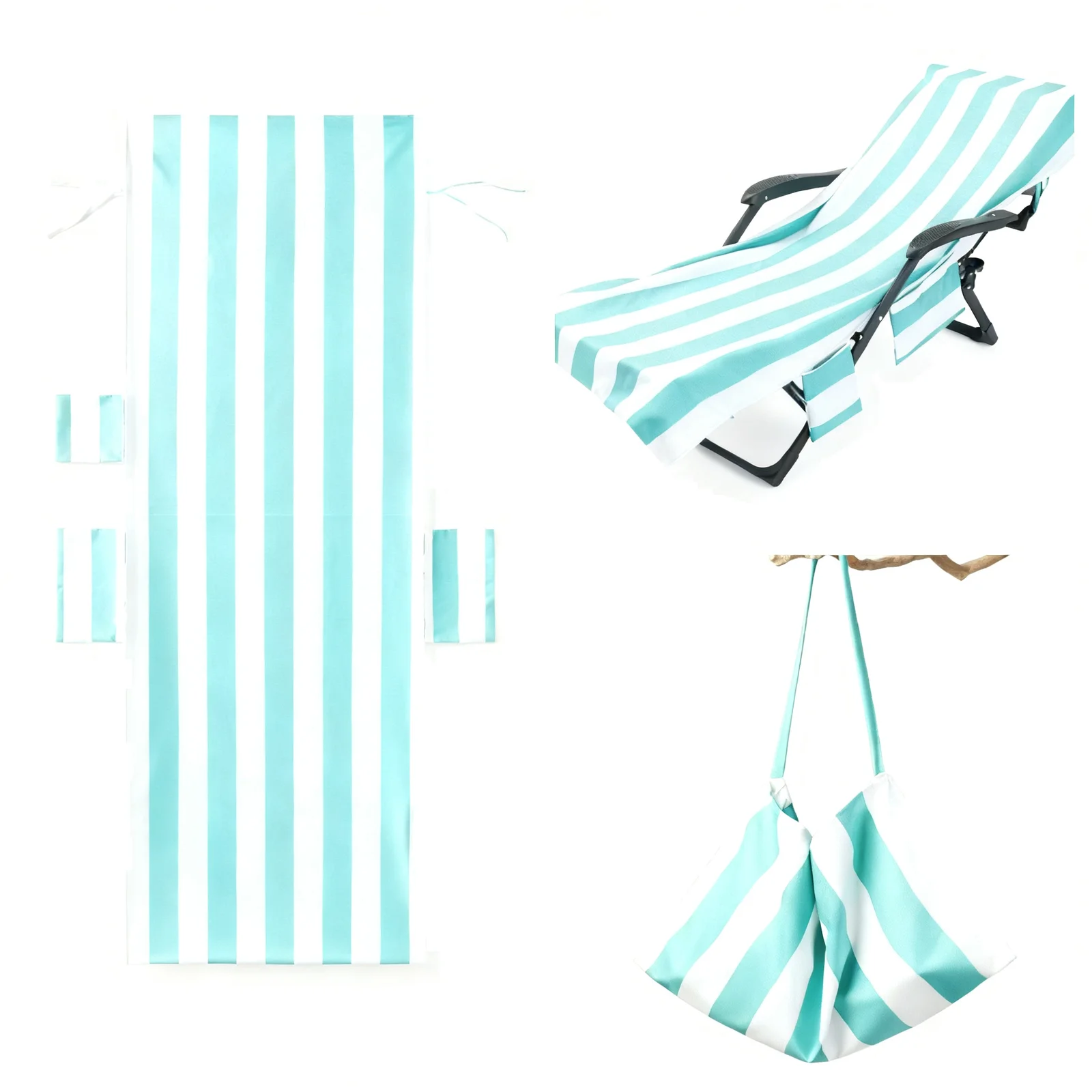Beach Chair Slipcover Quick Drying Microfiber Fabric Lightweight Portable Soft Easy To Clean
