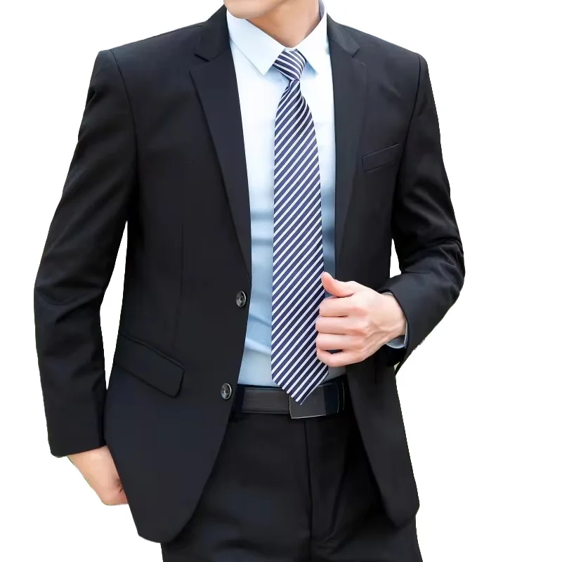 S-8XL (Blazer+pants) Fashion Business Gentleman Italian Style Slim Solid Color Professional Suit Wedding Groom Best Man Suit