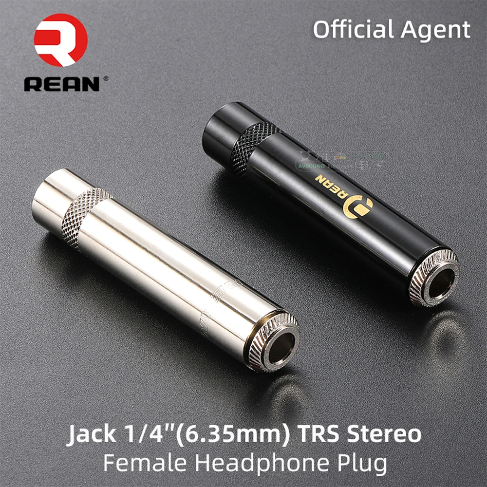 NEUTRIK 정품 REAN 잭, 6.35mm 1/4 인치 암 스테레오 TRS 오디오 플러그, 금도금 3 극 6.5mm 용접 케이블 커넥터, NYS2203P