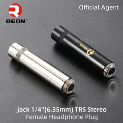 Original NEUTRIK's REAN jack 6.35mm 1/4'' Female Stereo TRS Audio Plug Gold-plated 3 Pole 6.5mm Welding Cable Connector NYS2203P