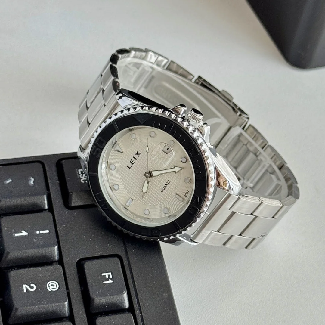 تاريخ العلامة التجارية ساعة رجالية بسيطة الفولاذ المقاوم للصدأ حزام الأصلي حركة الكوارتز ساعات الأعمال للرجال ساعة الذكور reloj hombre