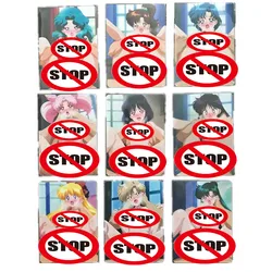 9Pcs/set Anime Homemade Sexy Cards Sailor Moon Sailor Mercury Nude Card ACG DIY Game Toy Gift Collection Card