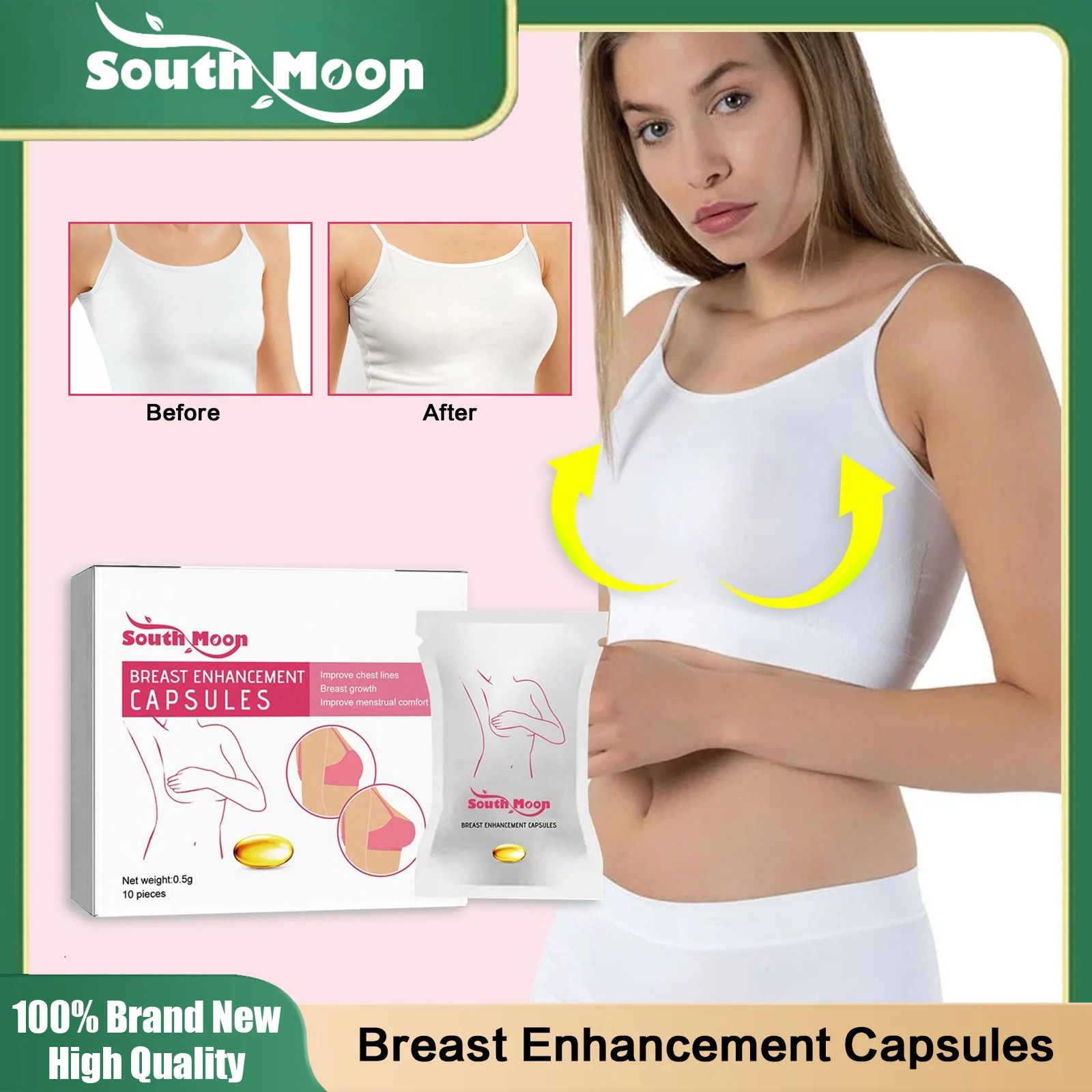 Breast Enhancement Capsules for Women Breast Buttock Growth Boobs Firming Prevent Sagging Regulating Female Hormones Health Care