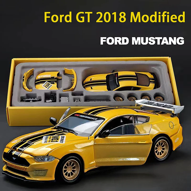 CCA a box of 1:42 Ford Mustang GT yellow can be modified alloy model toy racing car ornaments collection gift